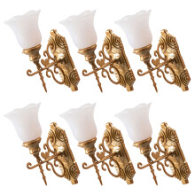 18Pcs Durable Golden Miniature Wall Lamps for Sand Table Decoration