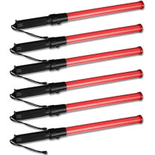 6 Pieces 41cm Signal Traffic Wand Traffic Wand Lighted LED Traffic with 2 Flashing Patterns