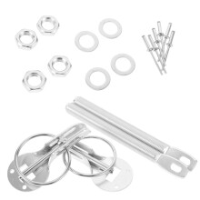 Silver Aluminum Hood Pin Kit Pull Design for Race Cars