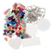 1Set Acryl Sleutelhanger DIY Kit Met Baardje Kleurrijk En Duurzaam