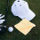 Raindrops Golfhandtuch Abwischbar Beige Mikrofaser 1 4