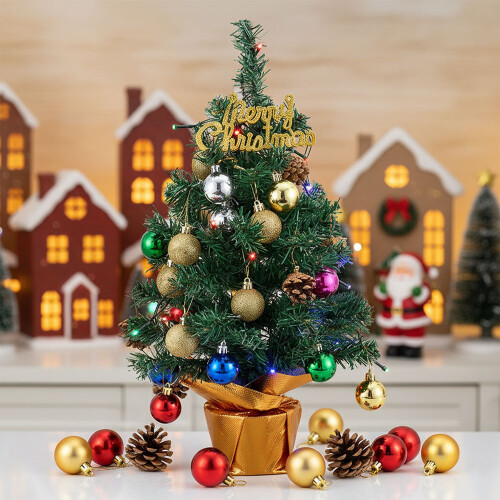 Living And Home Tabletop Artificial Christmas Tree Decoration with String Light