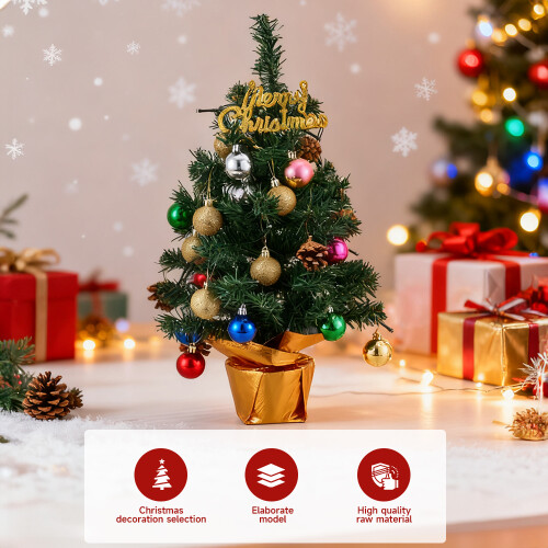 Living And Home Tabletop Artificial Christmas Tree Decoration with String Light 2