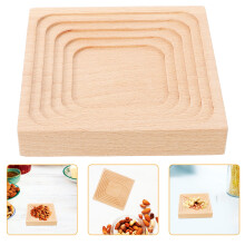 5Stk Kleine Gewellte Holz Servierplatte Dessertteller