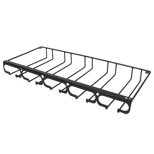 Black Upside Down Wine Glass Holder Hanging Rack Display Shelf 2