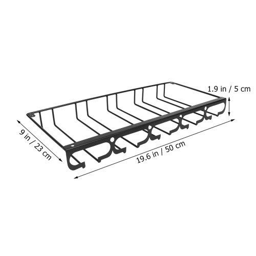 Black Upside Down Wine Glass Holder Hanging Rack Display Shelf 1