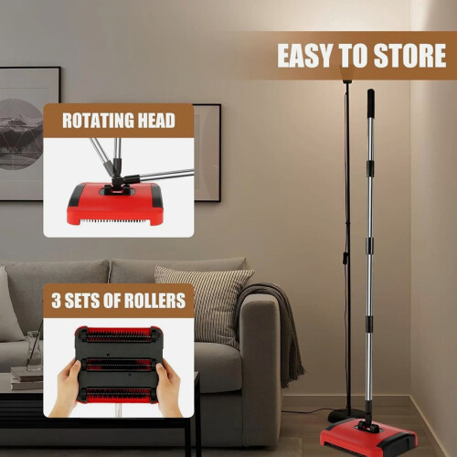 Speedsweep Carpet Sweeper, Manual with Wide Cleaning Path Tool 1