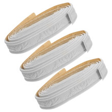 3Pièces Bordure Décorative Blanche PVC Mousse Autocollante Durable
