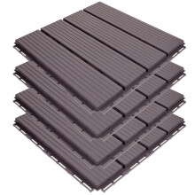 Outdoor Vloerbedekking Grijs Plastic Voor 4 Stuks 11,8x11,8 Inch