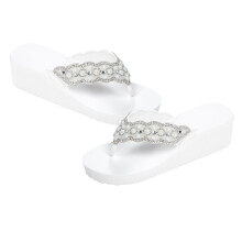 Een Paar Antislip Strandzandalen Vrouwen Wit 36