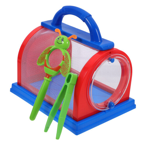 1 Set Handheld Insectenkooi Met Vergrootglas En Pincet