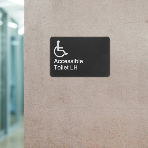 Panneau ABS Noir Accès Toilette Handicapée Tactile Durable 2