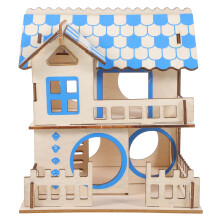 1Pc Assorted Color Wooden Hamster Villa House with Climbing Rack
