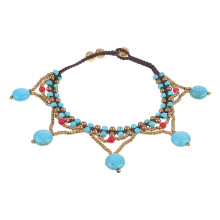 1St Türkisfarbener Designfußkettchen Kreative Kette Strandfußkettchen