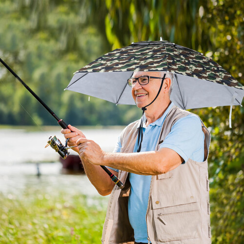1 Handsfree Regenschirm Eisen Angelhut Große Größe 1