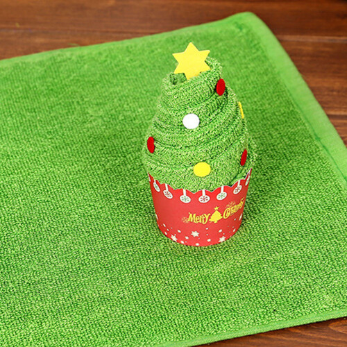 2Stück Weihnachtskuchen Modellier Baumwolltuch Waschlappen Geschenk 1