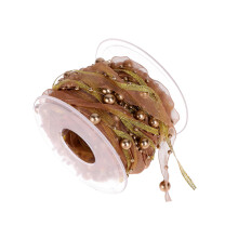 Fabric Blumenstrauß Gürtel Mit Perlen 7 X 7 Cm Golden