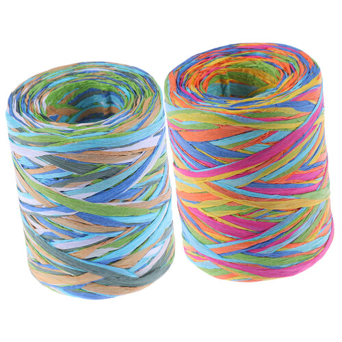 Raffiaband Papier Bastelband Bunt 2 2