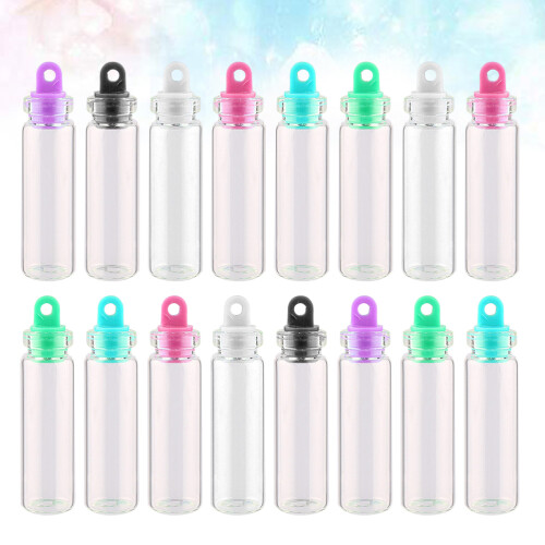 50Stk 2Ml Mini Glasbehälter Mit Kunststoffstopfen 1
