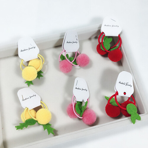6 Kinderhaaraccessoires Für Plüschkugel Dehnbarer Ring 2