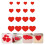 Dekorative Herzform Patches Stoff Rot 24 11