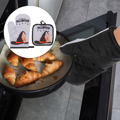 Hitzebeständige Backofenhandschuhe Aus Mehrschichtigem Polyester 2 Stk 2