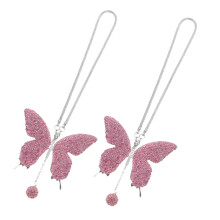 2 Teile Rosa Glitzer Schmetterling Hängende Anhänger Für Rückspiegel