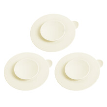 3-tlg. Baby-Besteck-Set mit Saugnapfschüssel und Silikon-Bechermatten