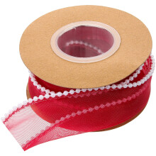 Polyester Band Blumenband Rot Eine Rolle