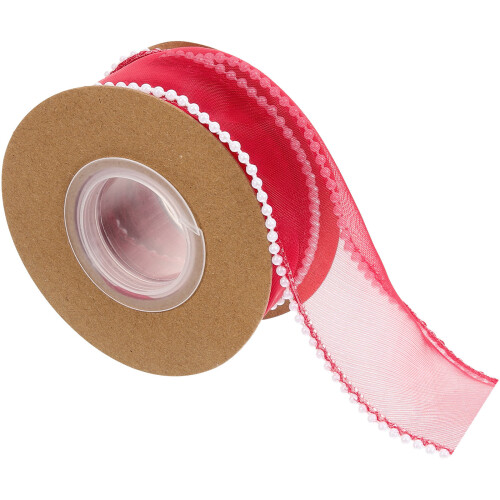Polyester Band Blumenband Rot Eine Rolle 2