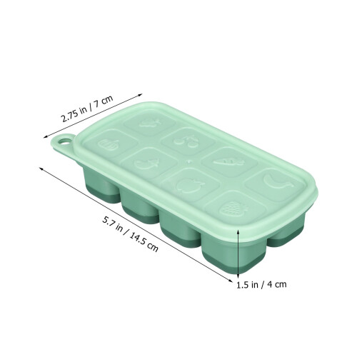 Silikon-Eiswürfelform Mit Deckel Mehrzweck Gefrierfach Grün 1