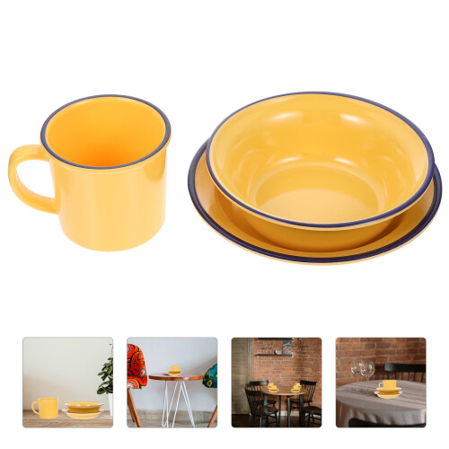 Yellow Retro Geschirrset 1 Für Bürogebrauch 1