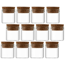12St Mini Glasflaschen Mit Wiederverwendbaren Korkverschlüssen