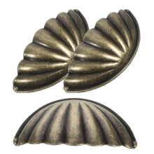 3Stk Vintage Zinklegierung Schrankgriffe Mit Muschelmuster