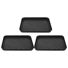 Masteelf 3 Stk Deck Post Cap Shoe Tray 40,00x30,00x3,50 Cm Schwarz