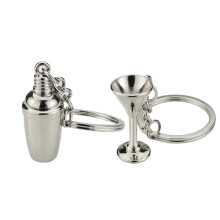 2Stk Kelchförmiger Schlüsselanhänger Cocktailshaker Design