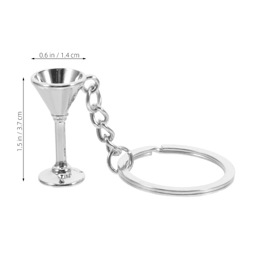2Stk Kelchförmiger Schlüsselanhänger Cocktailshaker Design 1
