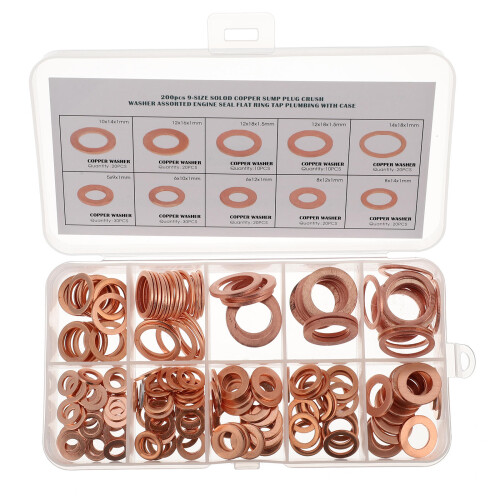 200 Kupferdichtscheiben Flache Ringe 1