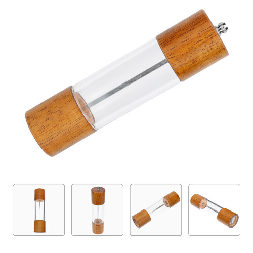 Acacia Holz Manuelle Pfeffermühle Praktischer Behälter 2