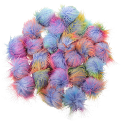 Faux Fluffy Bälle Bunt Für Bastelprojekte 24 2
