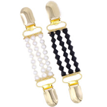 2Stk Cardigan Clips Vergoldete Entenschnabel-Schnallen Weiß
