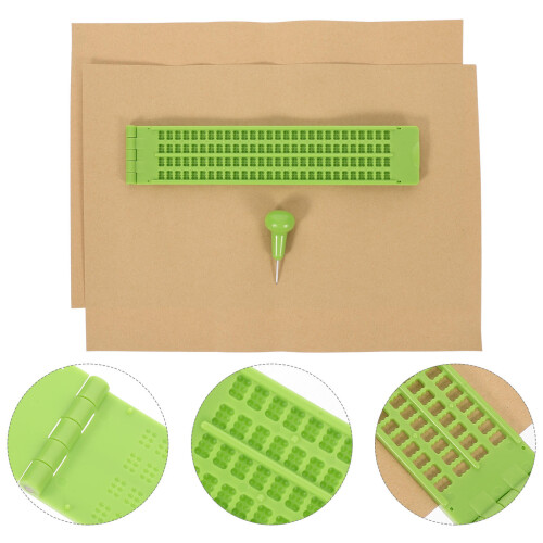 1 Set Wiederverwendbares Blindenschrift Schreibset Mit Und Stift 1