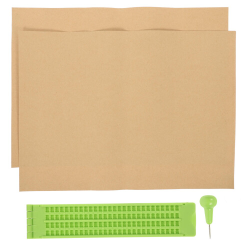 1 Set Wiederverwendbares Blindenschrift Schreibset Mit Und Stift 2