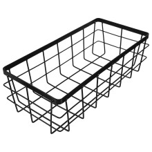 Black Iron Bathroom Shelf Wall Hanging Storage Basket for Sundries