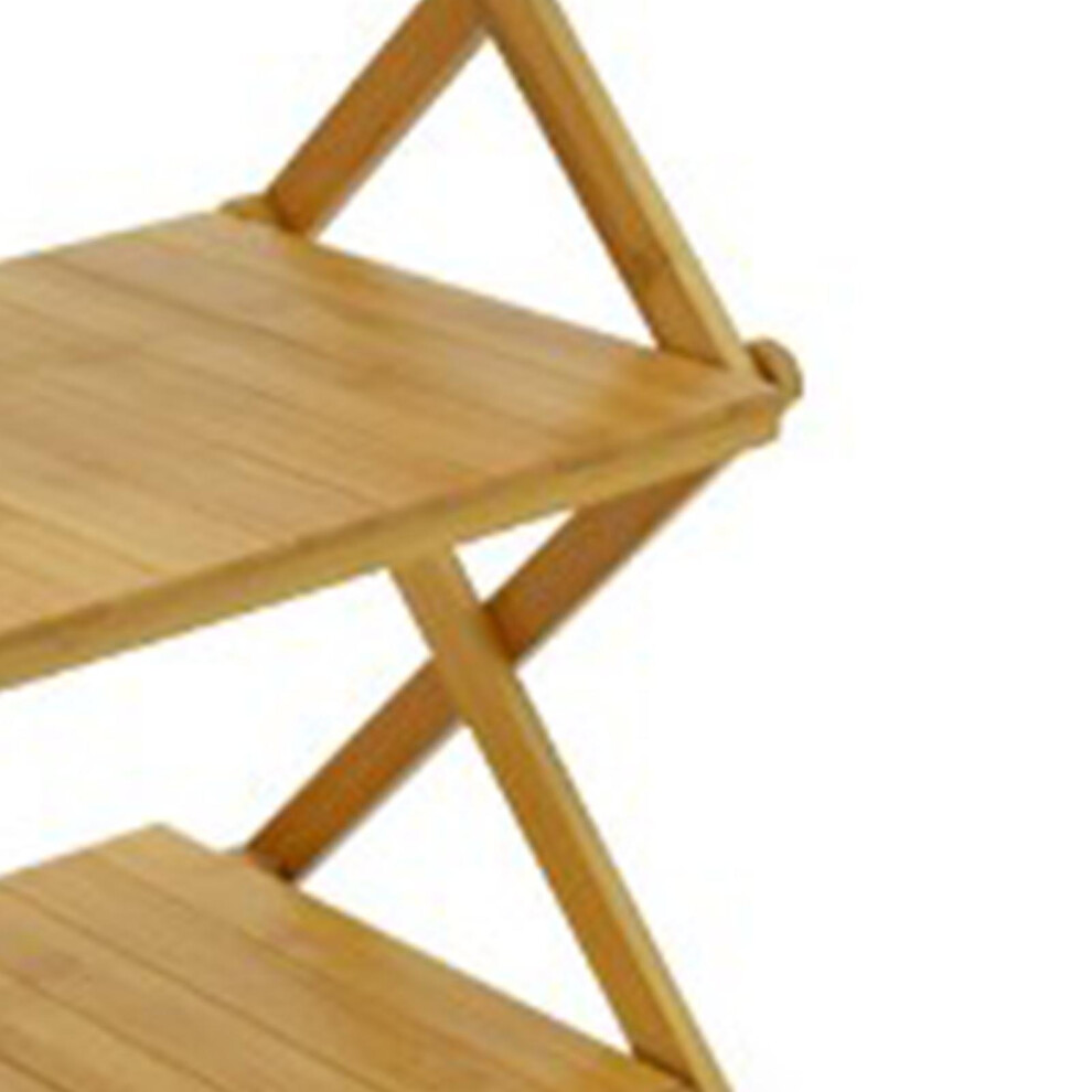 Wooden Foldable Shelf 3 Layers, Space Saving Portable Storage Rack-image-OPC-PM59R7Y-NEW