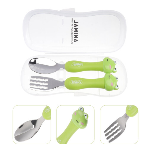 1 Set Tierlöffel Gabel Set Kinder Besteck Schülerbesteck 1