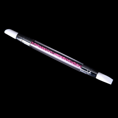 Nagelkunst Schnitzstift Bürsten Set Silikonkopf Acrylgriff Pink 2
