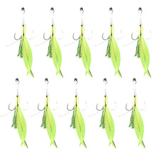 Pack of 10 Assist Fishing Hook-fluorescent yellow No. 20
