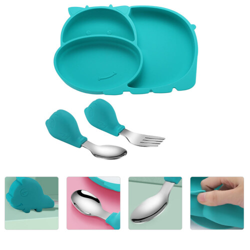 1 Set Baby Untersetzer Teller Für Mahlzeiten Training 2