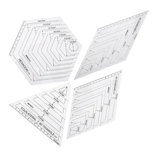 Raindrops 4 Teile Schablonen Patchwork Lineal Bastelwerkzeug Set 2